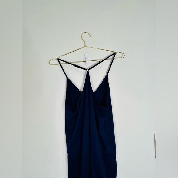 Women’s Blue Sleeveless Jumpsuit Size Large Soft Casual Drawstring Waist Stretch - Picture 10 of 12